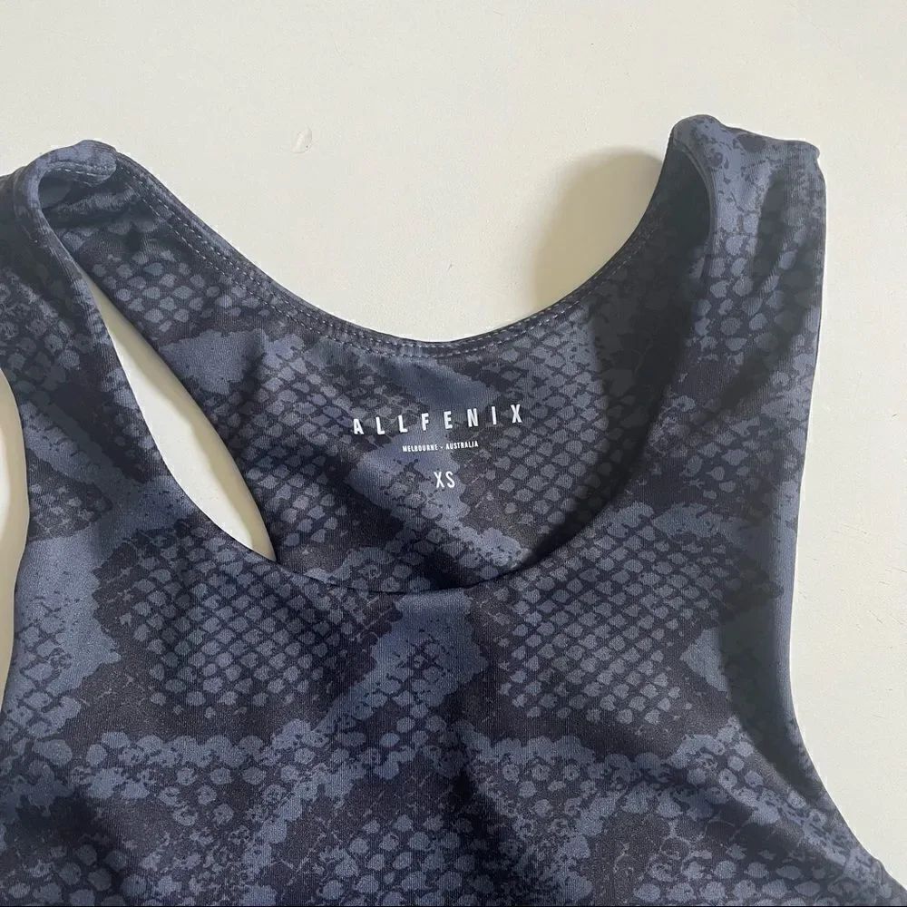 All Fenix Longline Python-Print Racerback Sports Bra XS - Picture 4 of 6